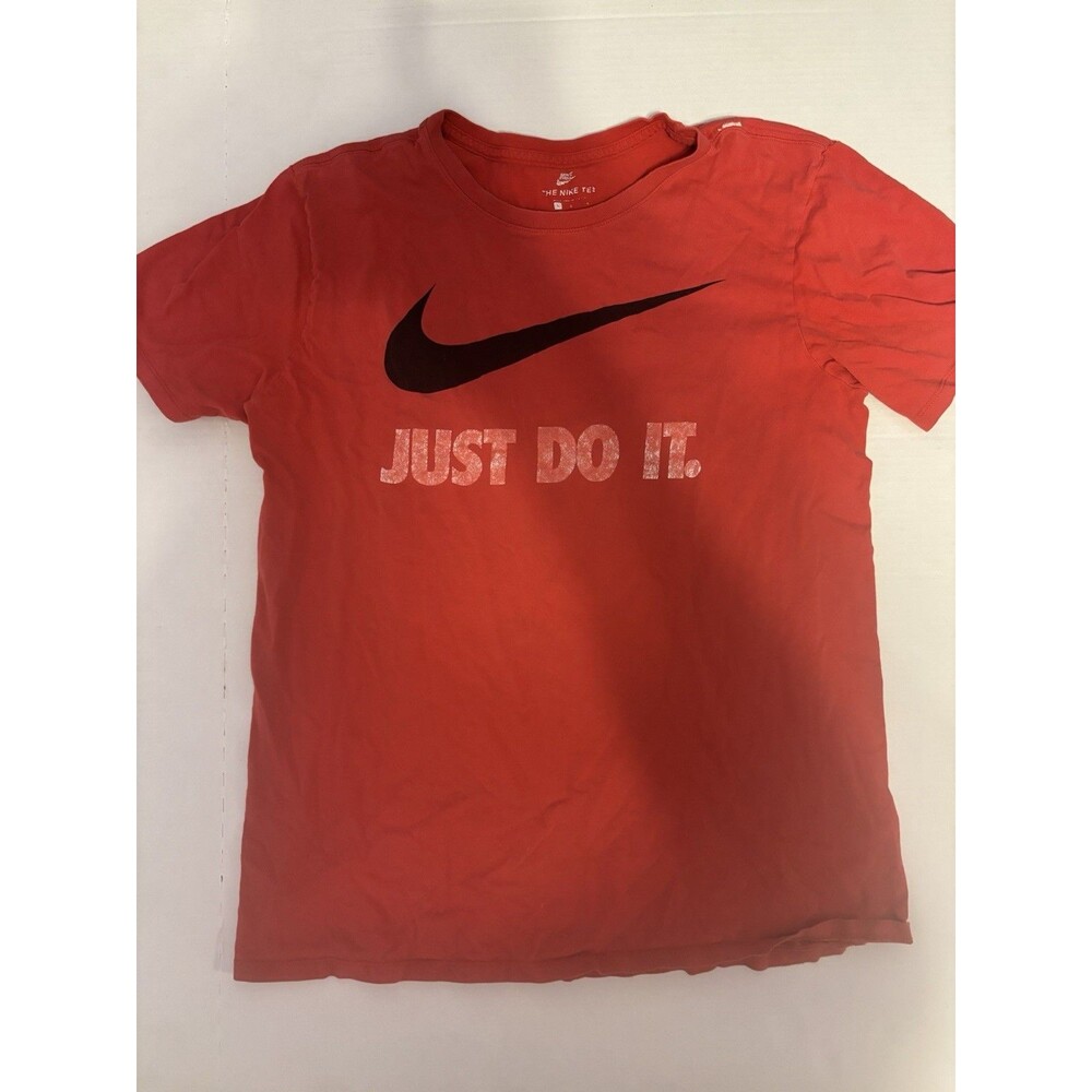 Nike Men’s L Red Short Sleeve Crew Neck Just Do It Swoosh Logo Tee